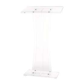Acrylic Stand-Up Podium Lectern Speaker Stand, 26 x 13 x 47, Clear
