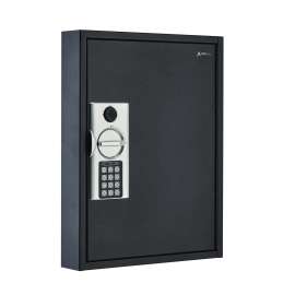 Steel Digital Lock Key Cabinet, 60-Key, 13 x 2.6 x 17, Stainless Steel 304, Black