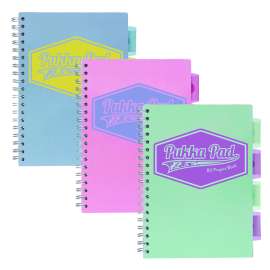 B5 Size Project Book, 4 -Subject, Medium/College Rule, Assorted Cover Colors, (100) 9.8 x 6.9 Sheets, 3/Pack