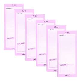 Magnetic To Do List, Unruled, 60 Pink/White 3.5 x 8.5 Sheets, 6/Pack