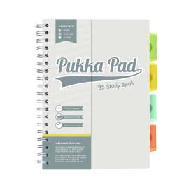B5 Size Project Book, 4-Subject, Gray/White Study Book Cover, (100) 9.8 x 6.9 Sheets