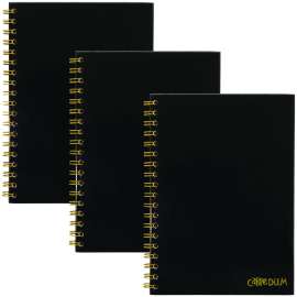 B5 Size Notebook, 1 -Subject, Medium/College Rule, Black Cover, (80) 9.8 x 6.9 Sheets, 3/Pack