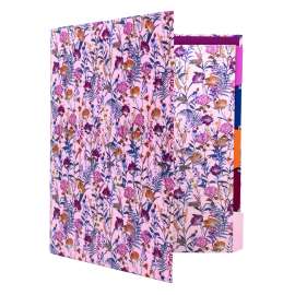 Rollbound Binder, 3 Rings, 1" Capacity, 11 x 8.5, Cream/Yellow/Blue/Red