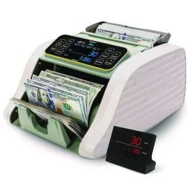 KBR-500 Mixed Denomination Bill Counter, 1,200 Bills/Min, 9.2" x 14.3" x 13", Light Gray/Black