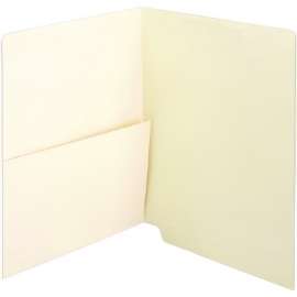 Manila End Tab Pocket Folder, Straight Tabs, Letter Size, Manila, 50/Box