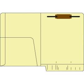 End Tab Pocket Folder, 2" Expansion, 1 Fastener, Letter Size, Manila Exterior, 50/Box