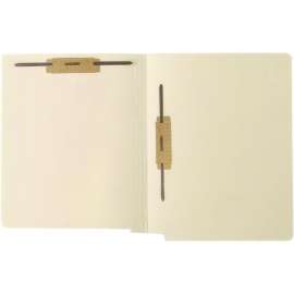 End Tab Fastener File Folder, 0.75" Expansion, 1 Horizontal 1 Vertical Fastener, Letter Size, Manila Exterior, 250/Box