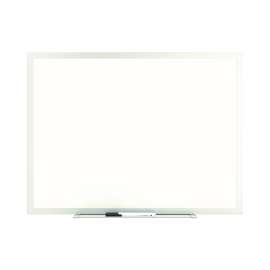 Melamine Dry Erase Board, 24" x 18", White Surface, Gray/Natural Aluminum Frame
