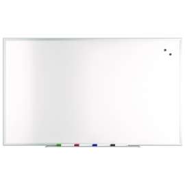Magnetic Steel Dry Erase Board, 36" x 60", White Surface, Gray/Natural Aluminum Frame