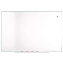 Magnetic Steel Dry Erase Board, 48" x 72", White Surface, Gray/Natural Aluminum Frame