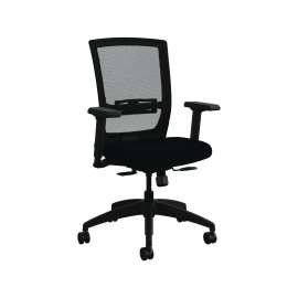 Quip Ergonomic Mesh Back Swivel Task Chair, Supports Up to 300 lb, Black Seat, Carbon Back, Black Base