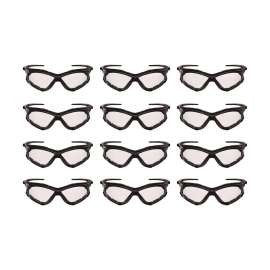 V30 Nemesi Foam Safety Glasses, Black Nylon Frame, Clear Polycarbonate Lens, 12/Carton