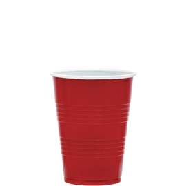 SOLO Party Plastic Cold Drink Cups, 16 oz, Red, 24/Pack, 25 Packs/Carton