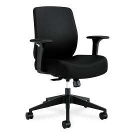 Altern Upholstered Back Task Chair, 16.5 to 19.56 Seat Height, Black Seat, Black Back, Black Base