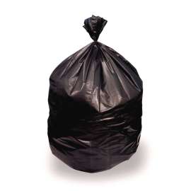 High-Density Waste Can Liners, 45 gal, 12 mic, 40" x 48", Black, Roll, 250/Carton