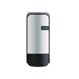 Wall-Mounted Dispenser, 5" x 5" x 11", Black/Faux Stainless Steel