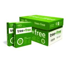 Tree Free Multiuse Paper, 92 Bright, 20 lb Bond Weight, 8.5 x 11, White, 500 Sheets/Ream, 10 Reams/Carton