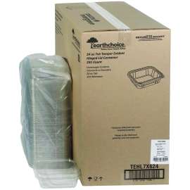 EarthChoice Tamper Evident Recycled Hinged Lid Deli Container, 24 oz, 7.25 x 6.37 x 2, Clear, 231/Carton
