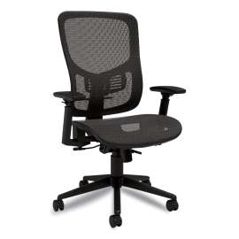 Hollins Ergonomic Mesh Swivel Task Chair, Supports Up to 275 lb, 18.57 to 22.54 Seat Height, Black Seat/Back, Black Base