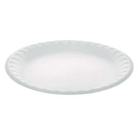 Placesetter Satin Non-Laminated Foam Dinnerware, Plate, 9" dia, White, 500/Carton