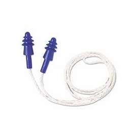 AirSoft Reusable Earplugs, TPE, White Nylon Cord