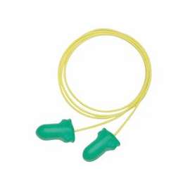Max Lite Disposable Earplugs, Polyurethane, Green, Corded