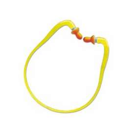 QB1HYG Banded Earplugs, Polyurethane, Orange/Red, Banded
