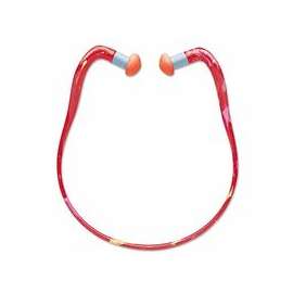 QB3HYG Banded Earplugs, Polyurethane, Orange/Yellow, Banded