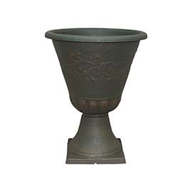 Southern Patio EB-029809 Sonoma Urn Planter, 16 in W, 16 in D, Resin/Stone Composite, Rust