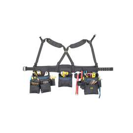 CLC Tool Works Framing Master Series 2617 Tool Belt, 29 to 46 in Waist, Ballistic Poly Fabric, Black, 28-Pocket