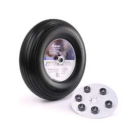 MARTIN WHEEL 406RBPU32 Wheelbarrow Wheel with Universal Hub, 4 x 6 in Tire, 13 in Dia Tire, Ribbed Tread