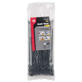 40PK 8"BLK Bead Cab Tie