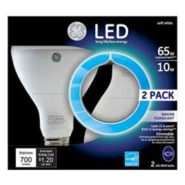 GE 2PK 10W SW BR30 Bulb