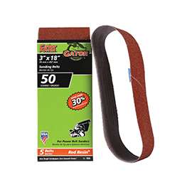 Gator 7034 Sanding Belt, 3 in W, 18 in L, 50 Grit, Coarse, Aluminum Oxide Abrasive