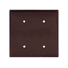 Eaton Cooper Wiring 2137 2137B-BOX Wallplate, 4-1/2 in L, 4.56 in W, 0.08 in Thick, 2 -Gang, Thermoset, Brown