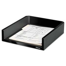 Designer Suites Desk Tray, 1 Section, Letter Size Files, 11.13" x 13" x 2.5", Black Pearl