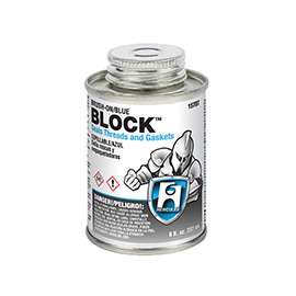 Oatey Brush-on Block 15707 Thread and Gasket Sealant, 8 oz Can, Liquid, Paste, Blue