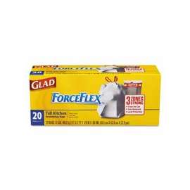 ForceFlex Tall Kitchen Drawstring Trash Bags, 13 gal, .9 mil, 24 X 25 1/8, White