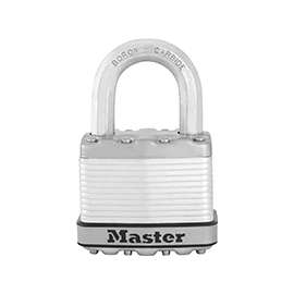 Master Lock Magnum Series M5XKAD Padlock, Keyed Different Key, 3/8 in Dia Shackle, 1 in H Shackle, Boron Carbide Shackle