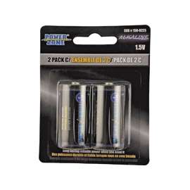 PowerZone LR14-2P-DB Battery, 1.5 V Battery, C Battery, Alkaline, Manganese Dioxide, Potassium Hydroxide and Zinc