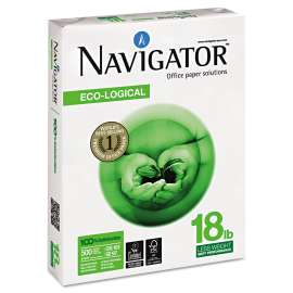 Eco-Logical Paper, 97 Bright, 18lb, 8.5 x 11, Bright White, 500 Sheets/Ream, 10 Reams/Carton