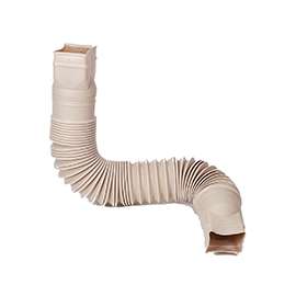 Amerimax Flex-A-Spout Series 85014 Downspout Extension, 22 to 55 in L Extended, Vinyl, Tan