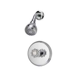 Boston Harbor GU-F1010207CP Shower Faucet, 1.75 gpm, 2.75 in Showerhead, Metal/Plastic, Round Showerhead, Knob Handle