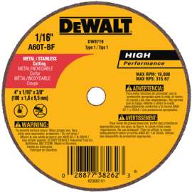 4x1/16x3/8 Cutoff Wheel