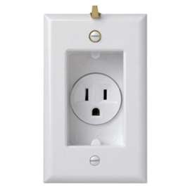 15A WHT Cloc Receptacle