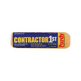 Purdy Contractor 1st 144688093 Roller Cover, 1/2 in Thick Nap, 9 in L, Polyester Cover