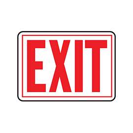 HY-KO SS-2W Sign, Exit, Red Legend, Aluminum, 14 in W x 9-1/4 in H Dimensions