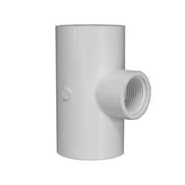 GENOVA 300 Series 31448 Pipe Reducing Tee, 1/2 x 1/8 in Run, Slip Run Connection, 1/2 in Branch, White