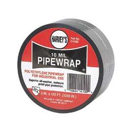 Harvey 014100 Pipe Wrap, 100 ft L, 2 in W, 10 mil Thick, Black