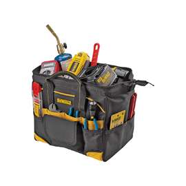 CLC DG5542 Tradesman's Tool Bag, 4-1/2 in W, 13-1/4 in D, 12 in H, 29-Pocket, Ballistic Poly Fabric, Black/Yellow